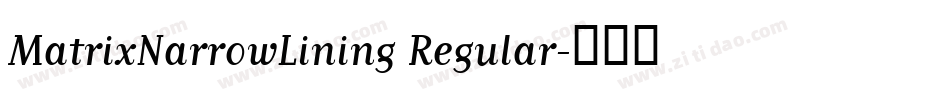 MatrixNarrowLining Regular字体转换
